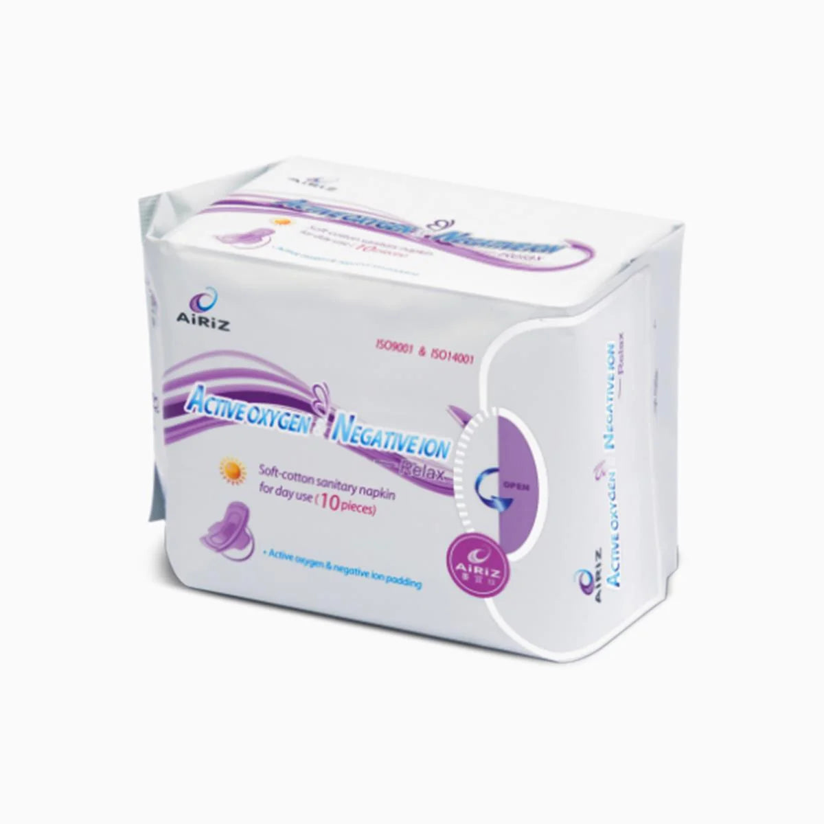 Airiz Active Oxygen & Negative Ion Sanitary Napkins for Day use 240mm